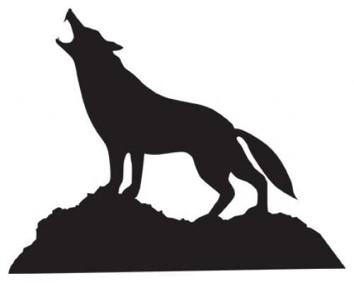 Aufkleber "Wolf" Version 2 weiß, 250x200
