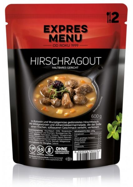 Hirschragout, 600 g, Grundpreis € 14,15 / 1 kg