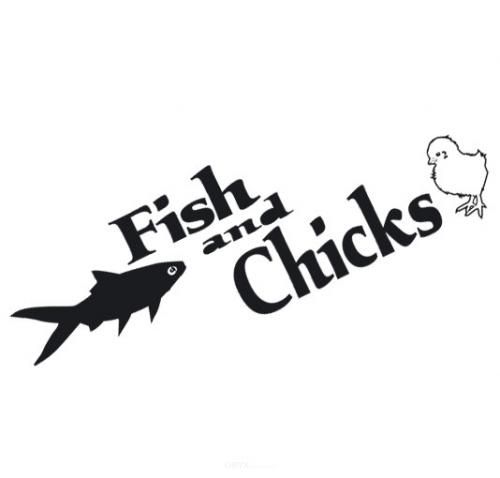 Aufkleber "Fish and Chicks" braun