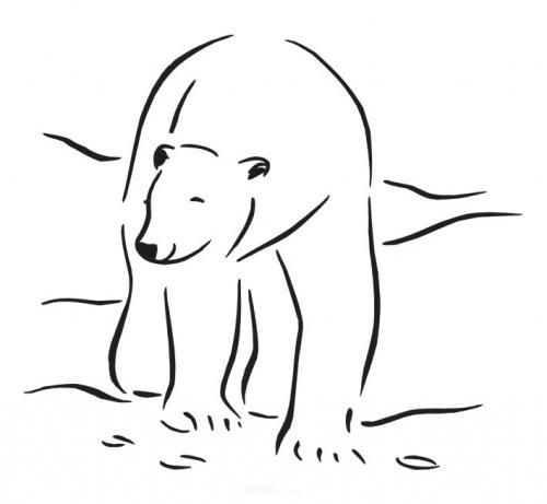 Aufkleber "Eisbär" Version 1 weiß, 230x230