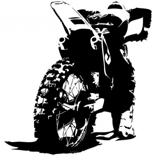 Aufkleber Motocross Version 1 weiß, 550x550