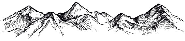 Aufkleber „Berge“ Version 3 schwarz, links