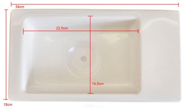 Kleines Handwaschbecken aus GFK 34 x 18 cm