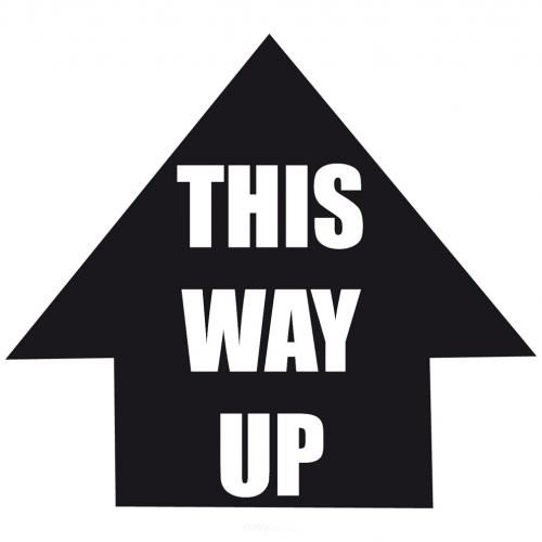 Aufkleber "This Way Up" weiß, 200x180