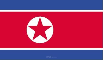 Aufkleber "Nordkorea Flagge" 150x90