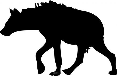 Aufkleber "Hyäne" schwarz, 150x110