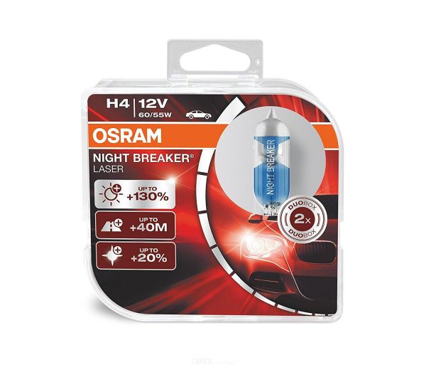 OSRAM NIGHT BREAKER® LASER H4 +150 %, 2 Stück