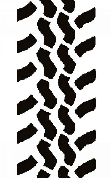 Aufkleber Reifenprofil / Reifenspur Version 2 weiß