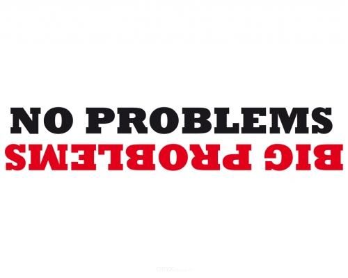 Aufkleber "No Problems / Big Problems" rot/weiß, 400x90