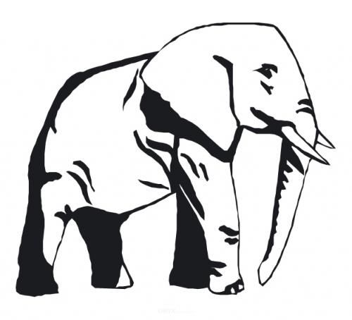 Aufkleber "Elefant" weiß