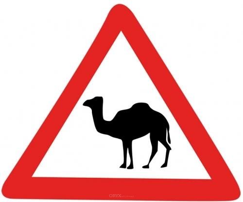 Aufkleber "Achtung Kamel"